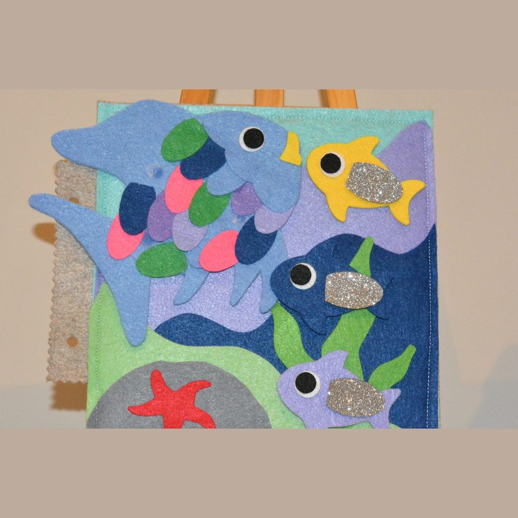 The glitter scales come off, one for each little friend.